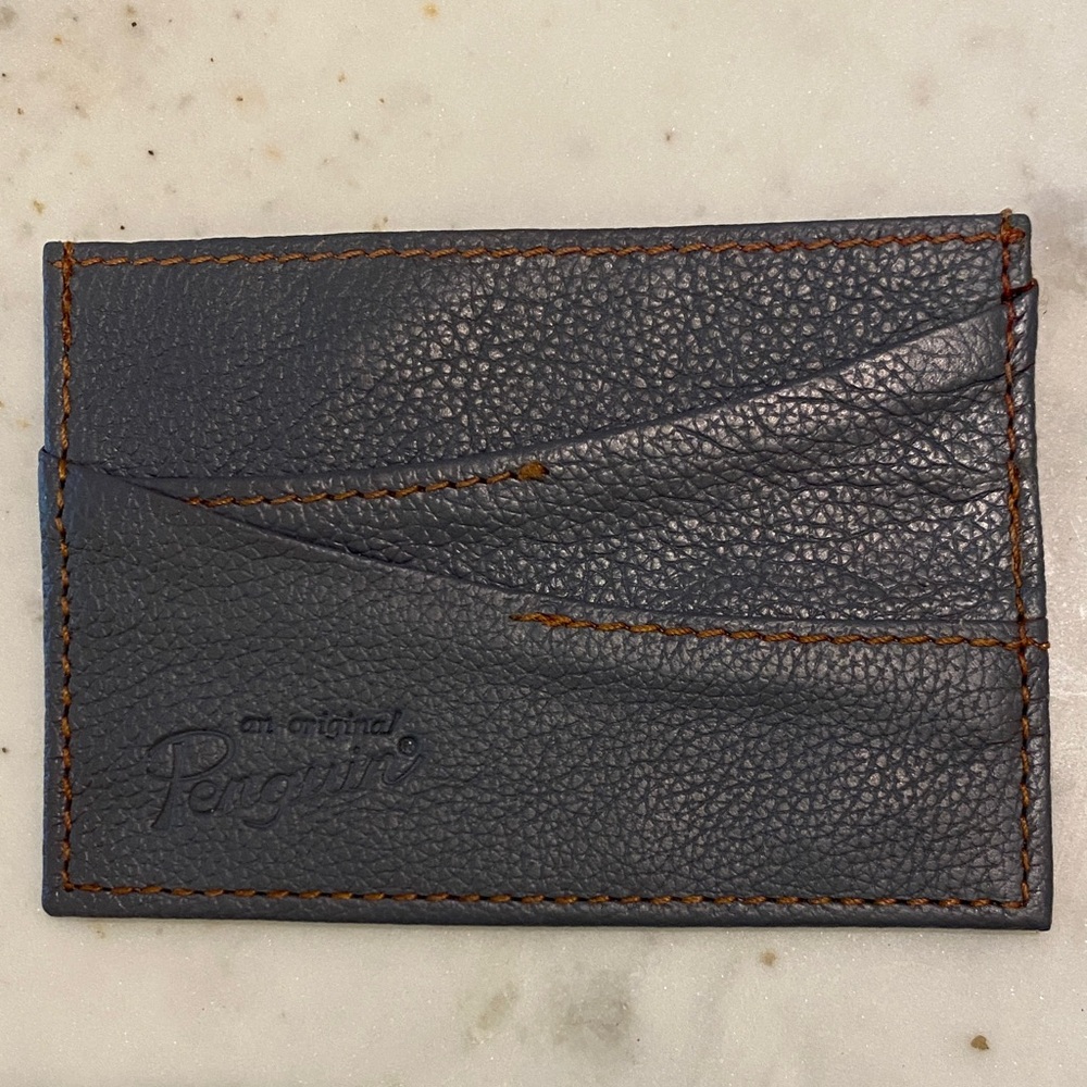 Original Penguin Dark Gray Leather Card Holder